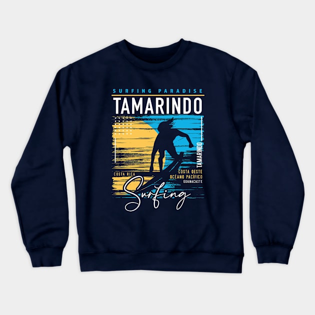 Retro Tamarindo Surfing // Surfers Paradise // Surf Costa Rica Crewneck Sweatshirt by SLAG_Creative